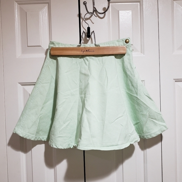 AMERICAN Apparel Denim Circle Skirt in Colour Pistachio Size Extra Small - Picture 10 of 12